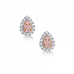 Blush Pink Argyle Pear Shape Diamond Earrings